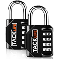 Candado de combinación- TACKLIFE-HCL1B-2 Packs Cerradura de combinación- candado maleta con 4 dígitos de seguridad…